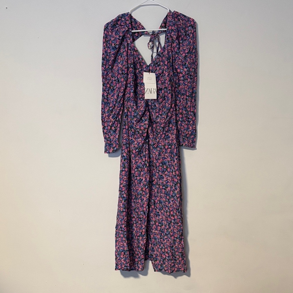 Women’s Zara Multicolor Floral Long Sleeve Dress Sz. M